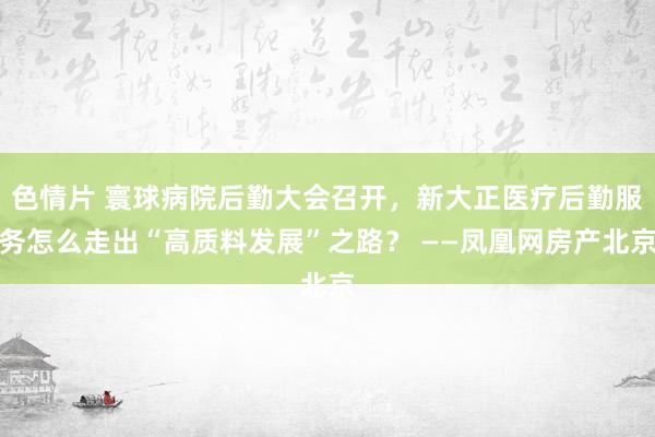 色情片 寰球病院后勤大会召开，新大正医疗后勤服务怎么走出“高质料发展”之路？ ——凤凰网房产北京