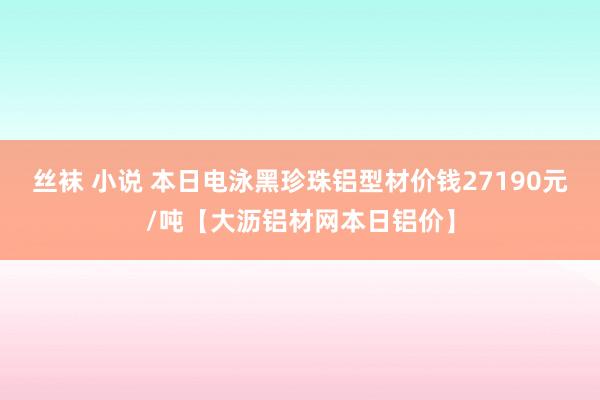 丝袜 小说 本日电泳黑珍珠铝型材价钱27190元/吨【大沥铝材网本日铝价】