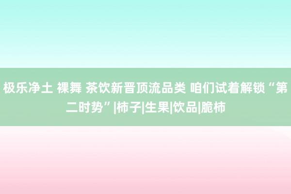 极乐净土 裸舞 茶饮新晋顶流品类 咱们试着解锁“第二时势”|柿子|生果|饮品|脆柿