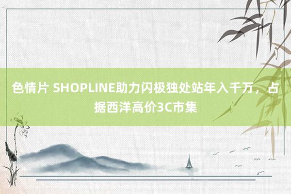 色情片 SHOPLINE助力闪极独处站年入千万，占据西洋高价3C市集