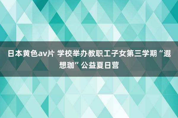 日本黄色av片 学校举办教职工子女第三学期“遐想珈”公益夏日