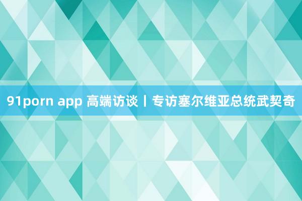 91porn app 高端访谈丨专访塞尔维亚总统武契奇